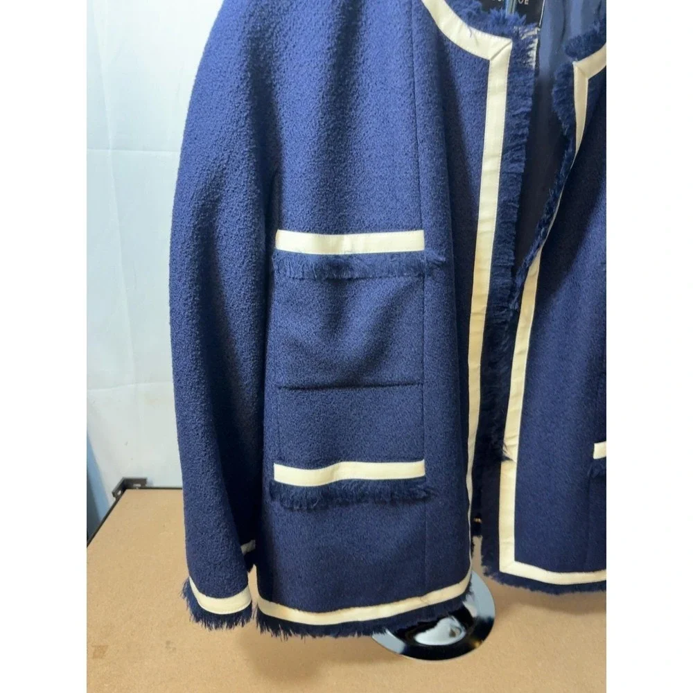 Vintage CHANEL Boutique Wool Jacket Karl Lagerfeld France 42 Restoration Piece